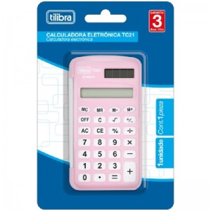 CALCULADORA DE BOLSO ELETRÔNICA TC21 ROSA TILIBRA