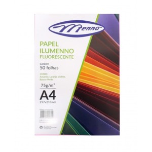 PAPEL ILUMENNO FLUORESCENTE 75G 50 FOLHAS MENNO