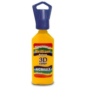 TINTA DIMENSIONAL BRILHANTE RELEVO 3D AMARELO OURO 505 ACRILEX
