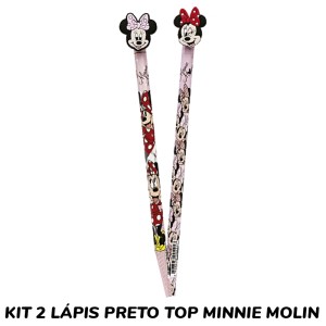 KIT 2 LÁPIS PRETO TOP MINNIE MOLIN