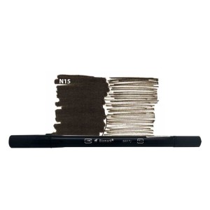 CANETA BRUSH DUALTIP COM PONTA PINCEL E EXTRA FIN N15 YES