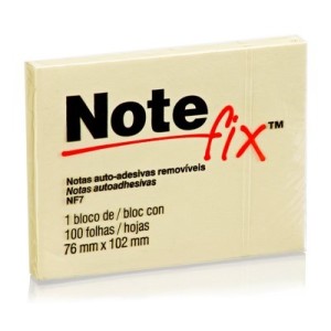 BLOCO ADESIVO NOTEFIX AMARELO 100FLS 76X102MM 3M