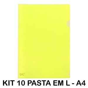 PASTA EM L A4 BUBBLE AMARELO 10 UNID DAC