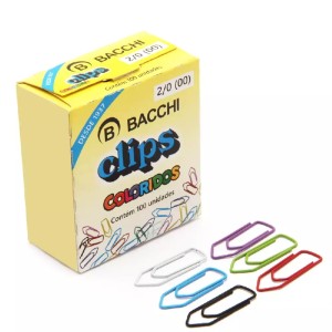 CLIPS 2/0 COLOR 100 UNIDS BACCHI
