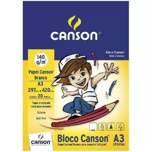 BLOCO DESENHO BRANCO INFANTIL 20FLS A3 140G/M2 CANSON