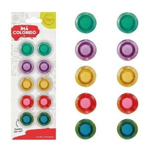 IMÃ BOTTOM COLORIDO COM 10 PEÇAS