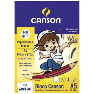 BLOCO DESENHO BRANCO INFANTIL 20FLS A5 140G CANSON