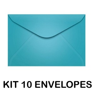 KIT 10 ENVELOPES COLORIDO 160X235MM AZUL CELESTE