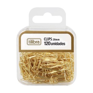CLIPS 28MM DOURADO 120 UNIDADES TILIBRA