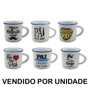 MINI CANECA PORCELANA PAI 50ML SORTIDO