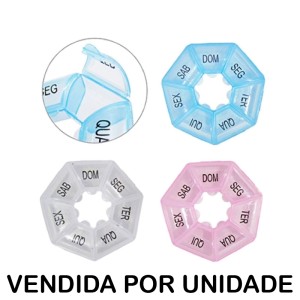 PORTA COMPRIMIDO PLÁSTICO 7 DIVISÓRIAS SORTIDO