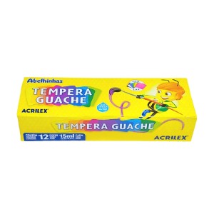 TEMPERA GUACHE 15ML COM 12 CORES ACRILEX