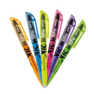 KIT 6 MARCA TEXTO APAGÁVEL NEON FRIXION LIGHT PILOT