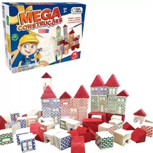 JOGO MEGA CONSTRUÇÕES 76 PEÇAS PAIS & FILHOS