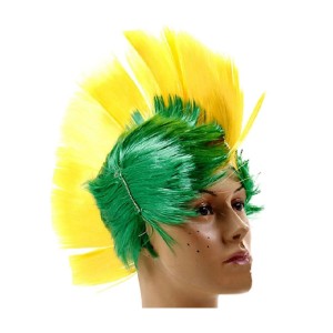PERUCA PUNK VERDE E AMARELO BRASIL