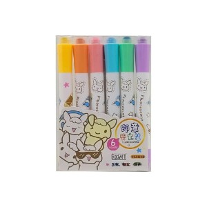 KIT 6 MARCADOR DE TEXTO E CARIMBO