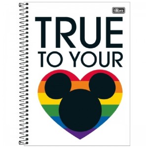 CADERNO ESPIRAL CD UNIV 10M MICKEY RAINBOW 160 FLS TILIBRA
