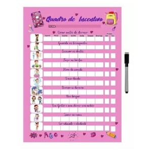 QUADRO DE INCENTIVO MENINA 29X40CM METAL