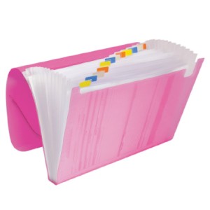 PASTA SANFONADA A4 COM 12 DIVISÕES ROSA LINE DAC