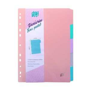 DIVISÓRIAS TONS PASTEL A4 28,5X21CM YES