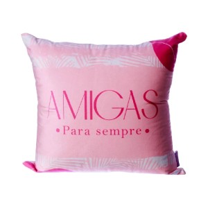 ALMOFADA FIBRA VELUDO 40X40CM AMIGAS PARA SEMPRE ZONA CRIATIVA