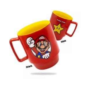 CANECA TINA 400ML MARIO SUPER STAR ZONA CRIATIVA