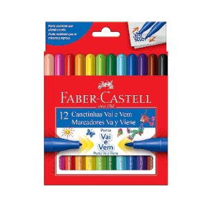 CANETINHA HIDROGRÁFICA 12 CORES VAI E VEM FABER-CASTELL