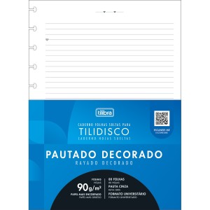 REFIL TILIDISCO UNIV PAUTADO DECORADO 80 FLS TILIBRA