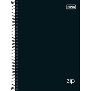 CADERNO ESPIRAL CD 1/4 ZIP PRETO 160FLS TILIBRA