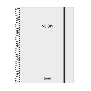 CADERNO ESPIRAL CAPA PLAST UNIV 1M NEON BRANCO 80FLS TILIBRA