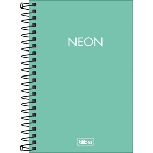 CADERNO ESPIRAL CP 1/8 S/ PAUTA NEON TURQUESA 80 FLS TILIBRA