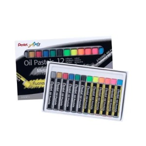 GIZ PASTEL OLEOSO COM 12C METALICAS FLUORESCENTES PENTEL