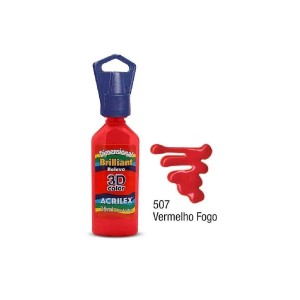 TINTA DIMENSIONAL BRILHANTE RELEVO 3D VERMELHO 507 ACRILEX