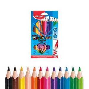 LÁPIS DE COR COLOR’PEPS STRONG JUMBO 12 CORES MAPED 