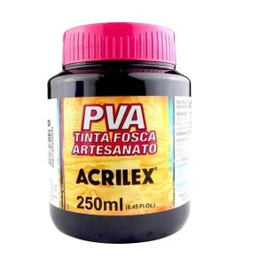 TINTA PVA FOSCA 250ML PRETO 520 ACRILEX