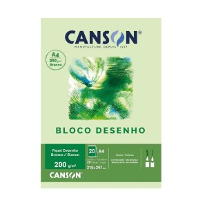 BLOCO DESENHO BRANCO A4 200G 20FLS CANSON