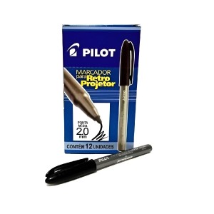 MARCADOR PARA RETRO PROJETOR PRETO 2.0MM CAIXA 12UNIDS PILOT
