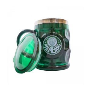 CANECA TÉRMICO PLÁSTICO COM TAMPA 500ML PALMEIRAS MILENO