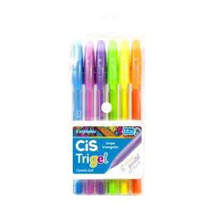 CANETA GEL TRIGEL 6 CORES PASTEL 0.8 CIS