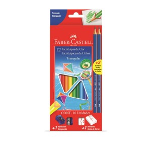 ECOLÁPIS DE COR 12 CORES TRIANGULAR FABER-CASTELL