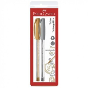 CANETA TRILUX COLORS PRATA E OURO C/2 FABER-CASTELL