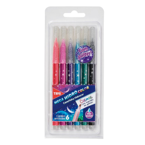 CANETINHA HIDROCOR MEGA HIDRO COLOR COSMOS C/ GLITTER TRIS