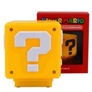 LUMINÁRIA SUPER MARIO BLOCO DE INTERROGAÇÃO ZONA CRIATIVA