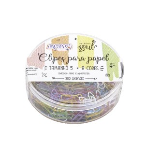 CLIPES PARA PAPEL 2/0 COLORIDO 50 UNID BRW
